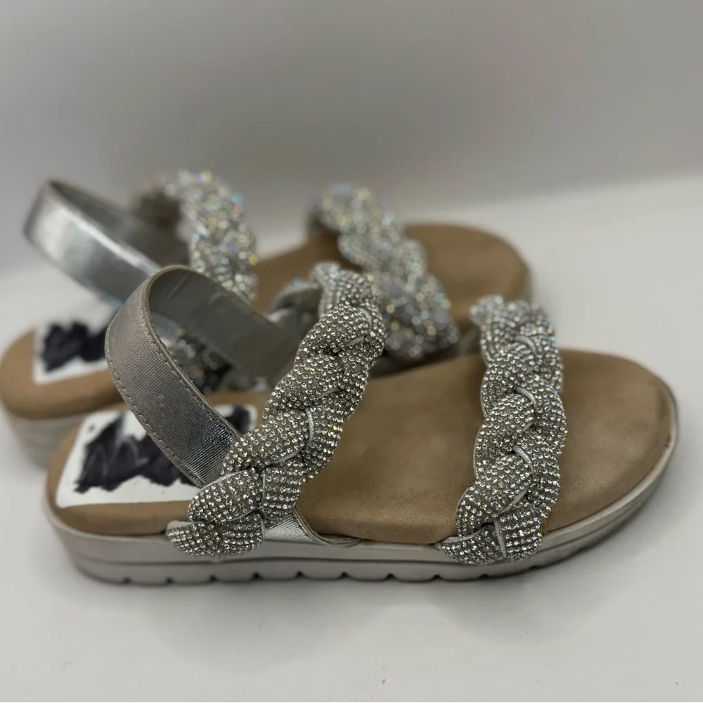 Yosi Samra‎ Miss Bradie Glam Sandal Kids 12c Silver Sparkle